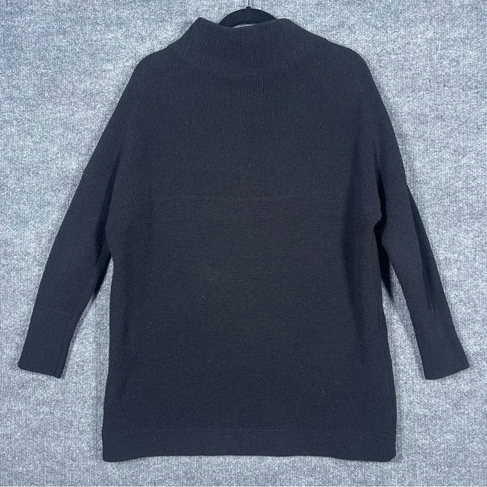 Free People Womens Small Black Ottoman Slouchy Tunic Mock Neck Oversized Sweater